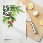 Kerststol kerstmis keukenhanddoek (Quarter Fold)