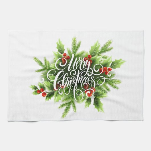 Kerststol kerstmis keukenhanddoek (Horizontaal)