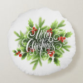 Kerststol Kerstmis Ronde Kussen (Achterkant)