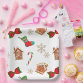 Kerststol Kerstpatroon Papieren Bordje (Feest)