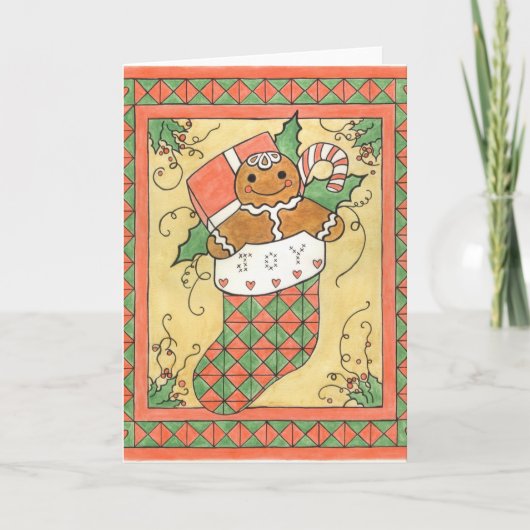 Kerststol Kerstsok Kaart (Voorkant)