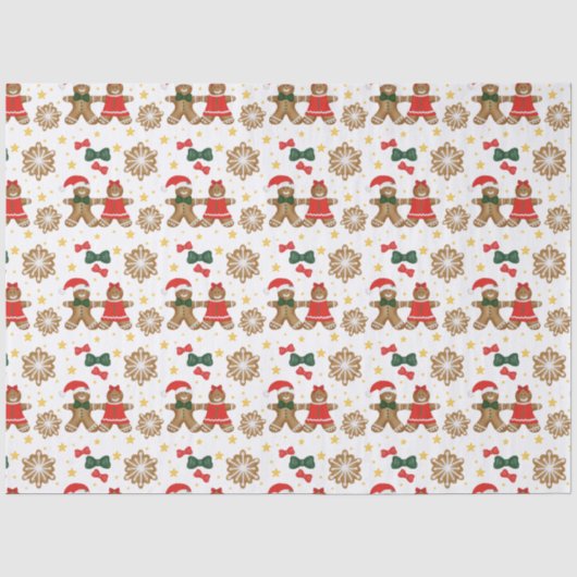 Kerststol Koek Patroon Kerst Tissue Papier (Voorkant)