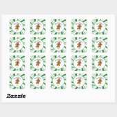 Kerststol Koek Snoepgoed Vierkante Sticker (Vel)