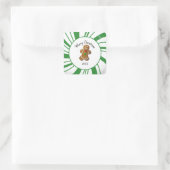 Kerststol Koek Snoepgoed Vierkante Sticker (Tas)