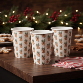 Kerststol Koek Uitwisseling Feest Papieren Bekertj Bekers