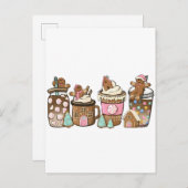 Kerststol Koekje In Warme Chocolade Kerstliefhebbe Uitnodiging Briefkaart (Voorkant / Achterkant)