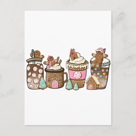 Kerststol Koekje In Warme Chocolade Kerstliefhebbe Uitnodiging Briefkaart (Voorkant)