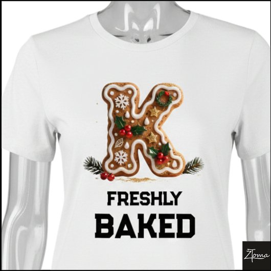 Kerststol Koekje Kerst Initial Letter K Tri-Blend Shirt