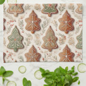 Kerststol Koekjes - Kerstbomen & Sterren Theedoek (Gevouwen)