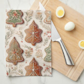 Kerststol Koekjes - Kerstbomen & Sterren Theedoek (Quarter Fold)