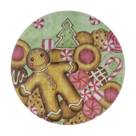 Kerststol Koekjes Kerstvakantie   Snijplank (Voorkant)