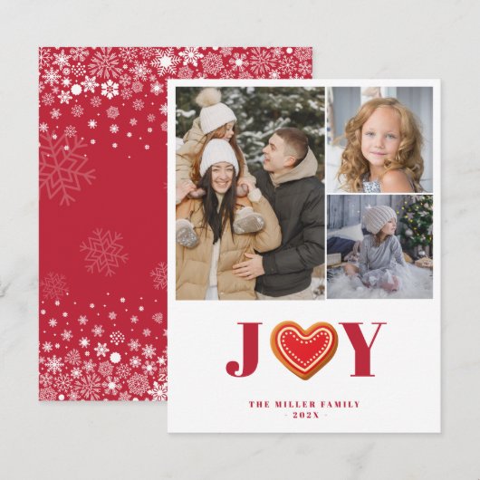 Kerststol Koekjes Kerstvreugde Multi Foto Kaart (Voorkant / Achterkant)