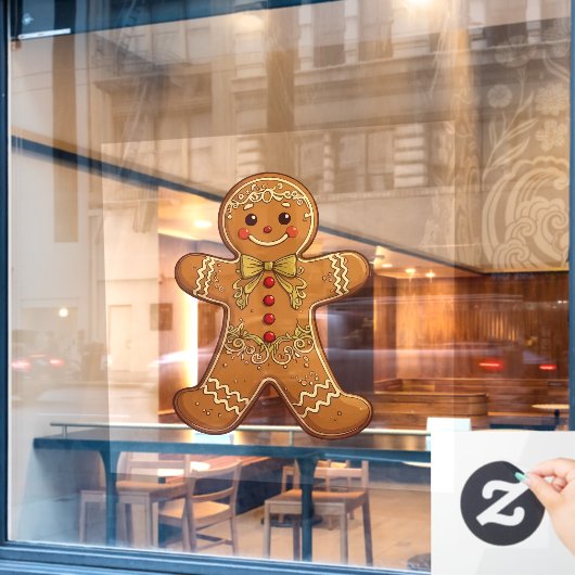 Kerststol Koekjes Mooie Kerst Raamsticker (Cafe Raam)
