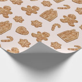 Kerststol Koekjes Patroon Kerstvakantie Cadeaupapier (Hoek)