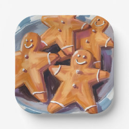 Kerststol Koekjes | Prettig Kerstfeest Papieren Bordje