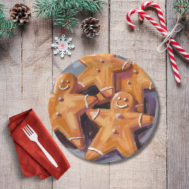 Kerststol Koekjes | Prettig Kerstfeest Papieren Bordje