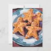 Kerststol Koekjes | Prettig Kerstmis Feestdagenkaart (Voorkant)