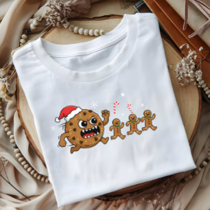 Kerststol Koekjes T-Shirt met Kerstman Hoed Kledin