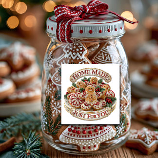 Kerststol Koekjes Thuis Gemaakt Alleen voor Jou Vierkante Sticker