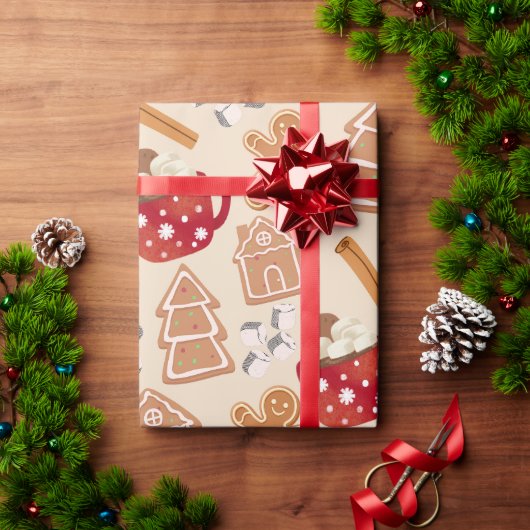 Kerststol Koekjes & Warme Chocolade Inpakpapier (Feestdagen Geschenken)