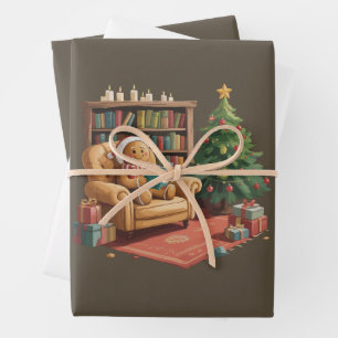 Kerststol Leesboeken Kerst Lerares  Inpakpapier Vel