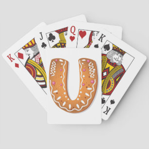 Kerststol Letter U Monogram Kerst Koekje Pokerkaarten