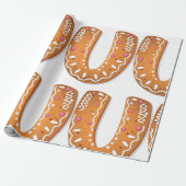 Kerststol Letter U Monogram Kerstkoek Cadeaupapier (Uitgerold)