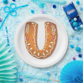 Kerststol Letter U Monogram Kerstkoek Papieren Bordje (Feest)