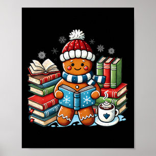 Kerststol Lezende Boekliefhebbers Kerst Boekenwurm Poster