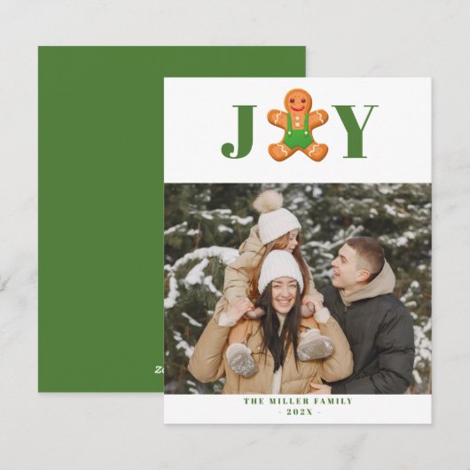 Kerststol man Cookie Joy Kerst Foto Kaart (Voorkant / Achterkant)