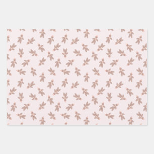 Kerststol man roze inpakpapier vel