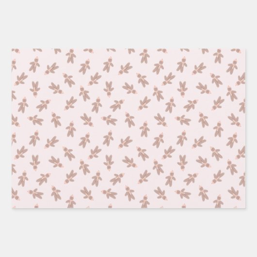 Kerststol man roze inpakpapier vel (Voorkant)
