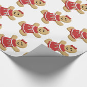 Kerststol meisje in rode jurk cadeaupapier (Hoek)