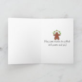 Kerststol met hulstgroet feestdagen kaart (Binnen)