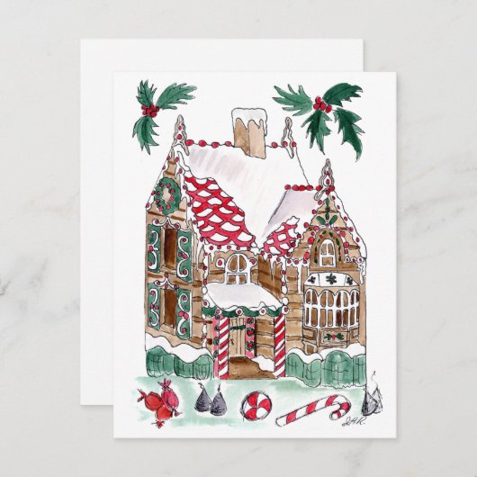 Kerststol Notitiekaart Blank binnenvlak met Envelo Notitiekaartje (Voorkant / Achterkant)