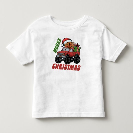 Kerststol Prettig Kerst Truck Kinder Shirts (Voorkant)