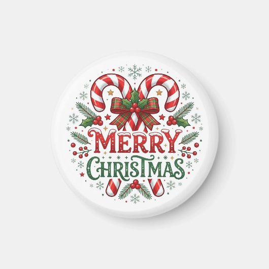 Kerststol Prettig Kerstfeest  Magneet (Voorkant)
