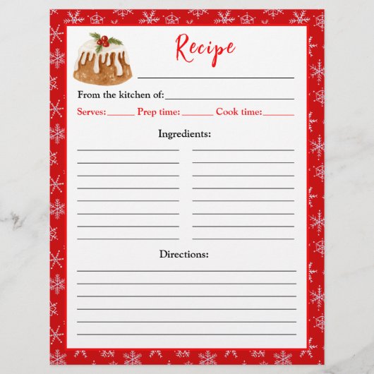 Kerststol Recept Pagina Flyer (Voorkant)