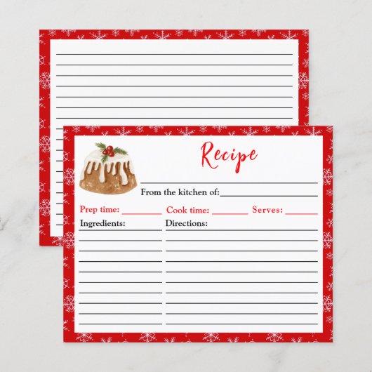 Kerststol Recept voor Kerstpudding (Voorkant / Achterkant)