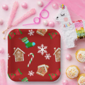 Kerststol Rode Kerstpatroon Papieren Bordje (Feest)