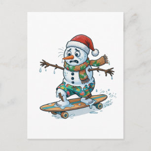 Kerststol Skateboarder Kerstmis 2026 Vakantie Feestdagenkaart