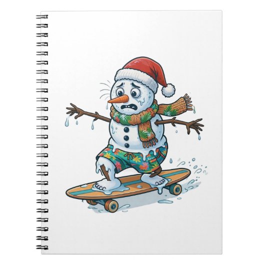 Kerststol Skateboarder Kerstmis 2026 Vakantie Notitieboek (Voorkant)