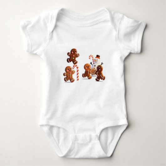 Kerststol Sneeuwman Baby Body Romper (Voorkant)