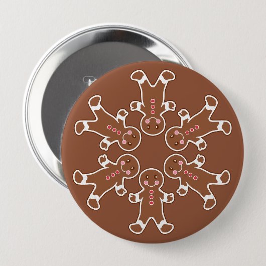 Kerststol Sneeuwvlok Knop Ronde Button 4,0 Cm (Voorkant /achterkant)