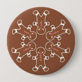 Kerststol Sneeuwvlok Knop Ronde Button 4,0 Cm (Voorkant)