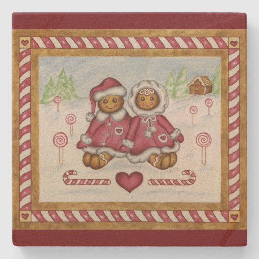 Kerststol stenen onderzetter (Voorkant)