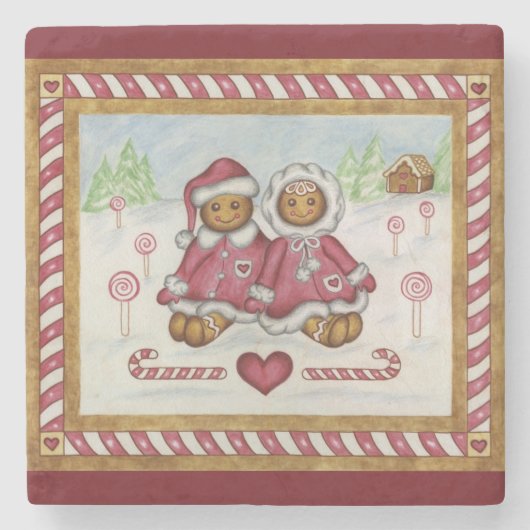 Kerststol stenen onderzetter (Voorkant)