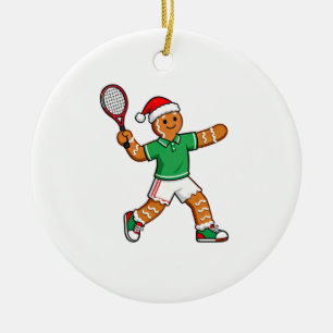 Kerststol Tennis Kerstmis 2026 Sportief Kerstfeest Keramisch Ornament