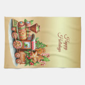Kerststol Trein Kerst Keukenhanddoek (Horizontaal)