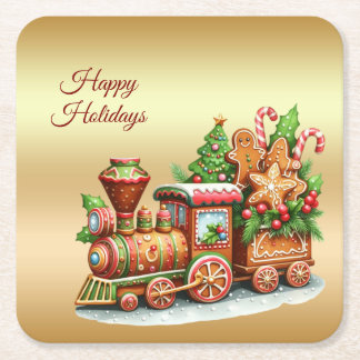 Kerststol Trein Kerst Papier Coaster Kartonnen Onderzetters